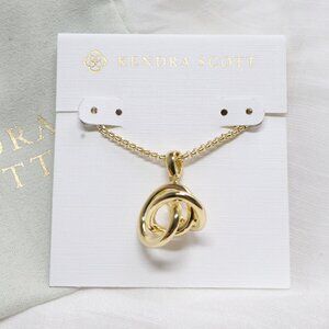Kendra Scott Presleigh Love Knot Gold Pendant Necklace | NEW